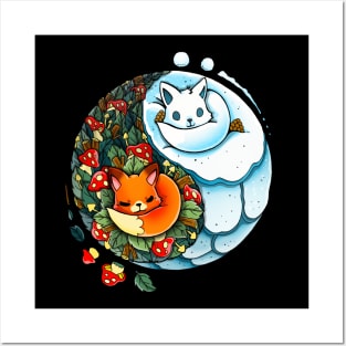 YingYang Foxes Posters and Art